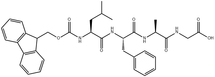 Glycine, N-[(9H-fluoren-9-ylmethoxy)carbonyl]-L-leucyl-L-phenylalanyl-L-alanyl- (9CI) Struktur