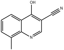 3-Quinolinecarbonitrile, 4-hydroxy-8-Methyl- Struktur