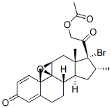 17-bromo-9beta,11beta-epoxy-21-hydroxy-16alpha-methylpregna-1,4-diene-3,20-dione 21-acetate Struktur