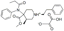 cis-(-)-4-(methoxycarbonyl)-3-methyl-1-phenethyl-4-(N-phenylpropionylamino)piperidinium hydrogen oxalate Struktur