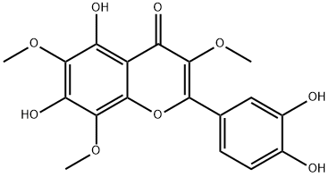 2-(3,4-Dihydroxyphenyl)-5,7-dihydroxy-3,6,8-trimethoxy-4H-1-benzopyran-4-one Struktur