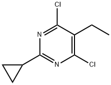 Pyrimidine, 4,6-dichloro-2-cyclopropyl-5-ethyl- (9CI) Struktur