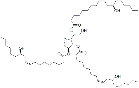 Sorbitan, tris[[R-(Z)]-12-hydroxy-9-octadecenoate] Struktur