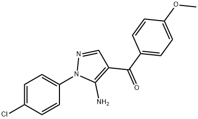 (5-AMINO-1-(4-CHLOROPHENYL)-1H-PYRAZOL-4-YL)(4-METHOXYPHENYL)METHANONE Struktur