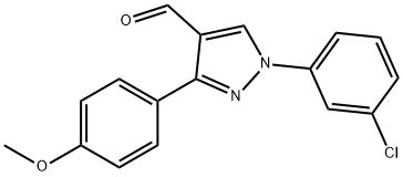 1-(3-CHLOROPHENYL)-3-(4-METHOXYPHENYL)-1H-PYRAZOLE-4-CARBALDEHYDE Struktur