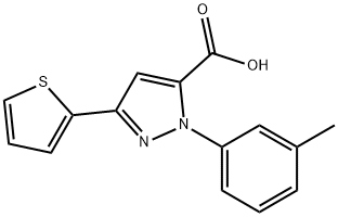 3-(THIOPHEN-2-YL)-1-M-TOLYL-1H-PYRAZOLE-5-CARBOXYLIC ACID Struktur