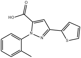 5-THIOPHEN-2-YL-2-O-TOLYL-2H-PYRAZOLE-3-CARBOXYLICACID Struktur