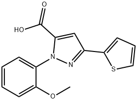 1-(2-METHOXYPHENYL)-3-(THIOPHEN-2-YL)-1H-PYRAZOLE-5-CARBOXYLIC ACID Struktur