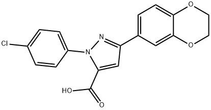 1-(4-CHLOROPHENYL)-3-(2,3-DIHYDROBENZO[B][1,4]DIOXIN-7-YL)-1H-PYRAZOLE-5-CARBOXYLIC ACID Struktur