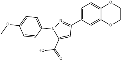 3-(2,3-DIHYDROBENZO[B][1,4]DIOXIN-7-YL)-1-(4-METHOXYPHENYL)-1H-PYRAZOLE-5-CARBOXYLIC ACID Struktur