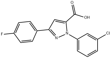 1-(3-CHLOROPHENYL)-3-(4-FLUOROPHENYL)-1H-PYRAZOLE-5-CARBOXYLIC ACID Struktur