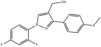 (1-(2,4-DIFLUOROPHENYL)-3-(4-(METHYLTHIO)PHENYL)-1H-PYRAZOL-4-YL)METHANOL Struktur