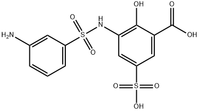 3-(3-aminophenylsulfonamido)-2-hydroxy-5-sulfobenzoic acid Struktur