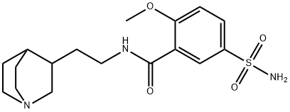 2-Methoxy-N-[2-(3-quinuclidinyl)ethyl]-5-sulfamoylbenzamide Struktur