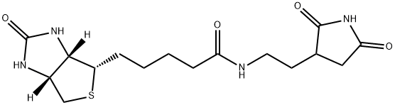 1H-Thieno[3,4-d]iMidazole-4-pentanaMide, N-[2-(2,5-dioxo-3-pyrrolidinyl)ethyl]hexahydro-2-oxo-, (3aS,4S,6aR)- Struktur