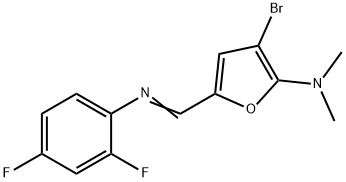 2-Furanamine,  3-bromo-5-[[(2,4-difluorophenyl)imino]methyl]-N,N-dimethyl- Struktur