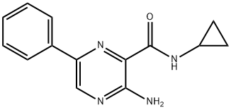 Pyrazinecarboxamide, 3-amino-N-cyclopropyl-6-phenyl- (9CI) Struktur