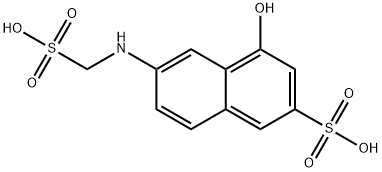 4-hydroxy-6-(sulfomethylamino)naphthalene-2-sulfonic acid Struktur