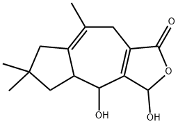 4,4a,5,6,7,9-Hexahydro-3,4-dihydroxy-6,6,8-trimethylazuleno[5,6-c]furan-1(3H)-one Struktur