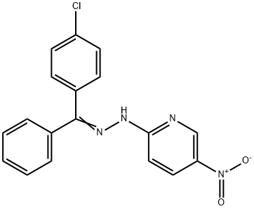 N-[[(4-chlorophenyl)-phenyl-methylidene]amino]-5-nitro-pyridin-2-amine Struktur