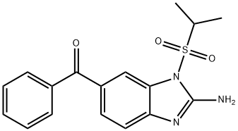 2-amino-6-benzoyl-1-[(isopropyl)sulphonyl]-1H-benzimidazole Struktur