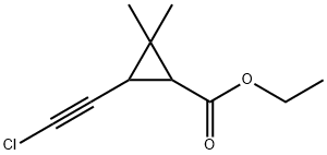 2-Chloroethynyl-3,3-dimethylcyclopropanecarboxylic acid ethyl ester Struktur