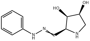 2-Pyrrolidinecarboxaldehyde, 3,4-dihydroxy-, phenylhydrazone, (2R,3R,4S)- (9CI) Struktur