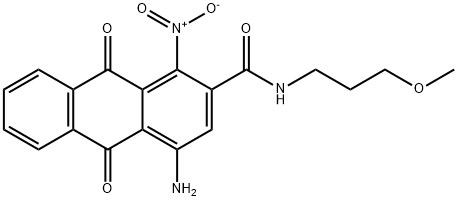 4-amino-9,10-dihydro-N-(3-methoxypropyl)-1-nitro-9,10-dioxoanthracene-2-carboxamide Struktur