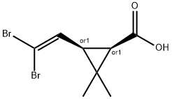 3-(2,2-二溴乙烯基)-2,2-二甲基-(1-環(huán)丙烷)羧酸, 63597-73-9, 結(jié)構(gòu)式