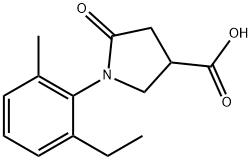 1-(2-ethyl-6-methylphenyl)-5-oxopyrrolidine-3-carboxylic acid Struktur