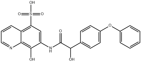 8-Hydroxy-7-[[2-(4-phenoxyphenyl)-2-hydroxyacetyl]amino]-5-quinolinesulfonic acid Struktur