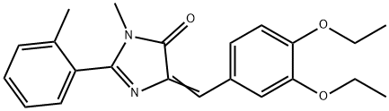 4H-Imidazol-4-one,  5-[(3,4-diethoxyphenyl)methylene]-3,5-dihydro-3-methyl-2-(2-methylphenyl)- Struktur