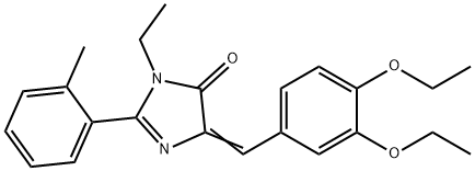 4H-Imidazol-4-one,  5-[(3,4-diethoxyphenyl)methylene]-3-ethyl-3,5-dihydro-2-(2-methylphenyl)- Struktur