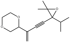 2-[3-(3,3-Dimethyl-2-isopropyloxiranyl)-1-methylene-2-propynyl]-1,4-dioxane Struktur