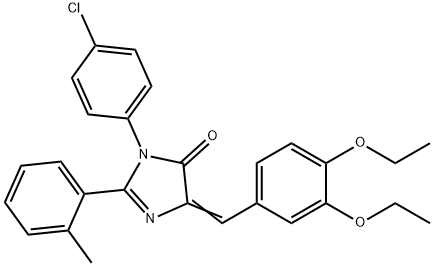 4H-Imidazol-4-one,  3-(4-chlorophenyl)-5-[(3,4-diethoxyphenyl)methylene]-3,5-dihydro-2-(2-methylphenyl)- Struktur