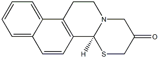 1H,12H-Benzo(f)(1,3)thiazino(2,3-a)isoquinolin-2(3H)-one, 4,11-dihydro -, (S)- Struktur