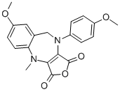 7-METHOXY-10-(4-METHOXY-PHENYL)-4-METHYL-9,10-DIHYDRO-4H-2-OXA-4,10-DIAZA-BENZO[F]AZULENE-1,3-DIONE Struktur