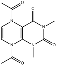 2,4(1H,3H)-Pteridinedione,  5,8-diacetyl-5,8-dihydro-1,3-dimethyl- Struktur