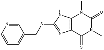 8-[(3-Pyridylmethyl)thio]-3,7-dihydro-1,3-dimethyl-6-thioxo-1H-purin-2-one Struktur