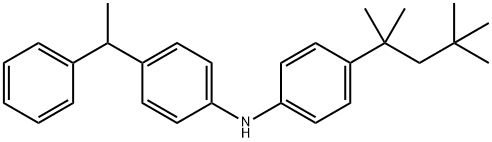 4-(1-Phenylethyl)phenyl 4-tert-octylphenylamine Struktur