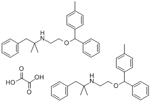 Phenethylamine, alpha,alpha-dimethyl-N-(2-((4-methylphenyl)phenylmetho xy)ethyl)-, ethanedioate (2:1) Struktur