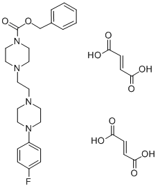 1-Piperazinecarboxylic acid, 4-(2-(4-(4-fluorophenyl)-1-piperazinyl)et hyl)-, phenylmethyl ester, (E)-2-butenedioate (1:2) Struktur