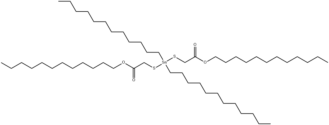 dodecyl 4,4-didodecyl-7-oxo-8-oxa-3,5-dithia-4-stannaicosanoate Struktur