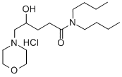 N,N-Dibutyl-gamma-hydroxy-4-morpholinepentanamide monohydrochloride Struktur