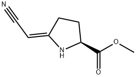 Proline, 5-(cyanomethylene)-, methyl ester, (E)- (9CI) Struktur