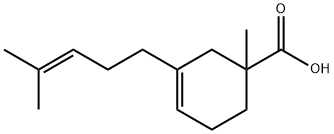 1-methyl-3-(4-methyl-3-pentenyl)cyclohex-3-ene-1-carboxylic acid Struktur