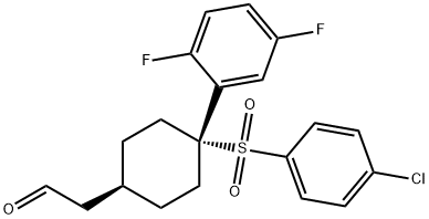 2-((1s,4s)-4-(4-chlorophenylsulfonyl)-4-(2,5-difluorophenyl)cyclohexyl)acetaldehyde Struktur