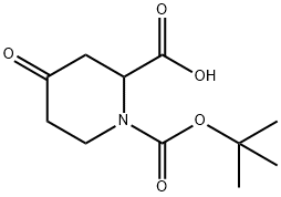 (R)-1-Boc-4-piperidone-2-carboxylic acid, 98+% Struktur