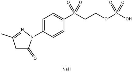 Sulfuric acid=2-[p-(3-methyl-5-oxo-2-pyrazolin-1-yl)phenylsulfonyl]ethyl=sodium ester salt Struktur