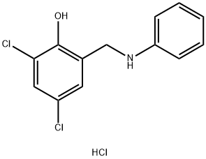 Phenol, 2,4-dichloro-6-(phenylamino)methyl-, hydrochloride Struktur